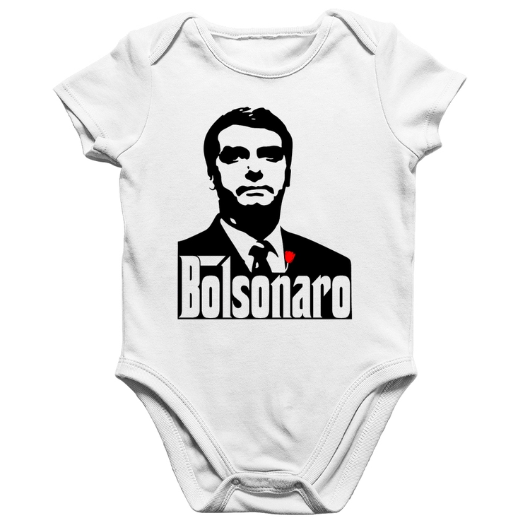 Body Bebê Algodão Bolsonaro O Poderoso Chefão - Branco