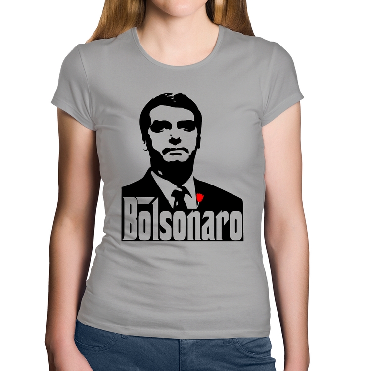 Baby Look Algodão Bolsonaro O Poderoso Chefão - Cinza