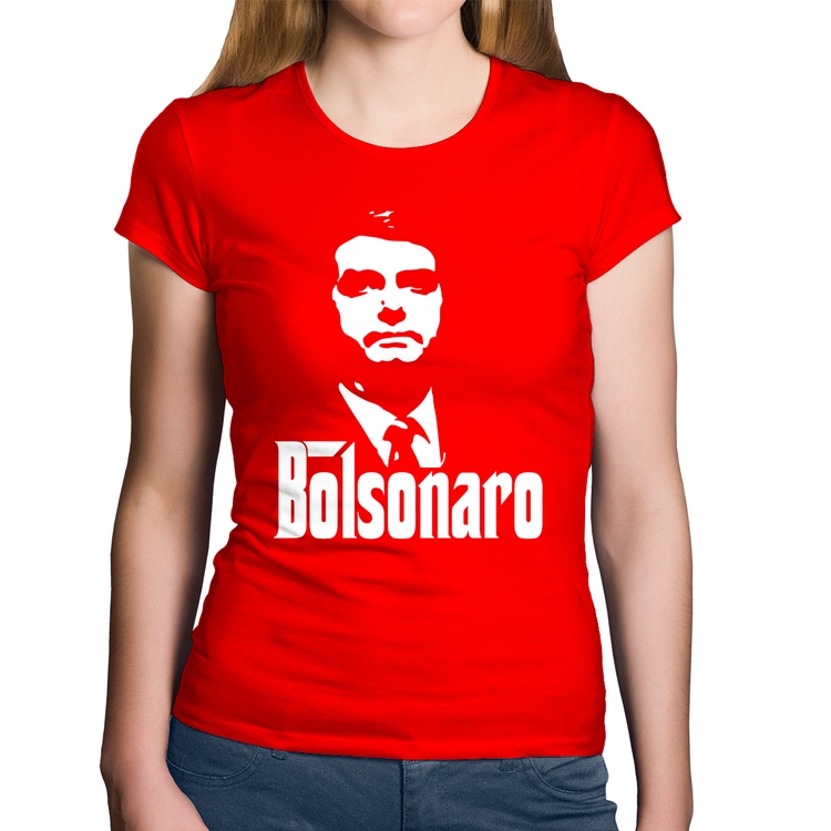 Baby Look Algodão Bolsonaro O Poderoso Chefão - Vermelha