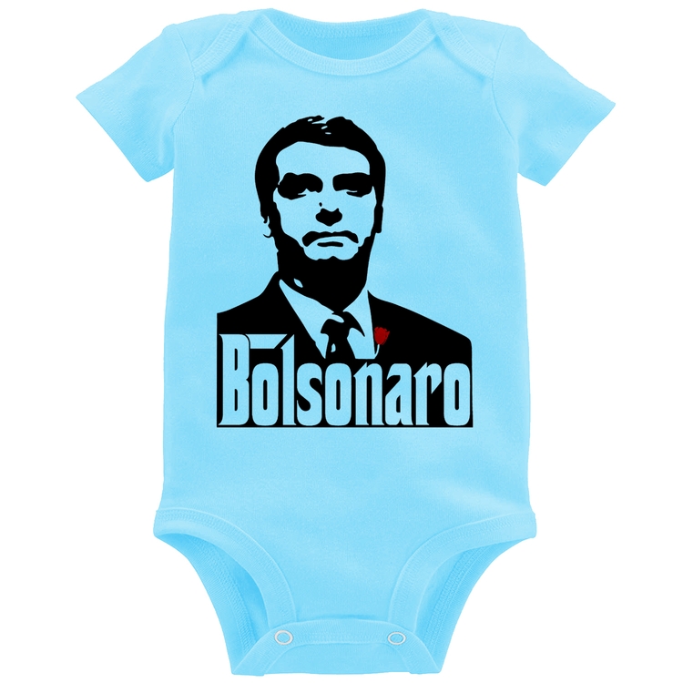 Body Bebê Bolsonaro O Poderoso Chefão - Azul Bebê