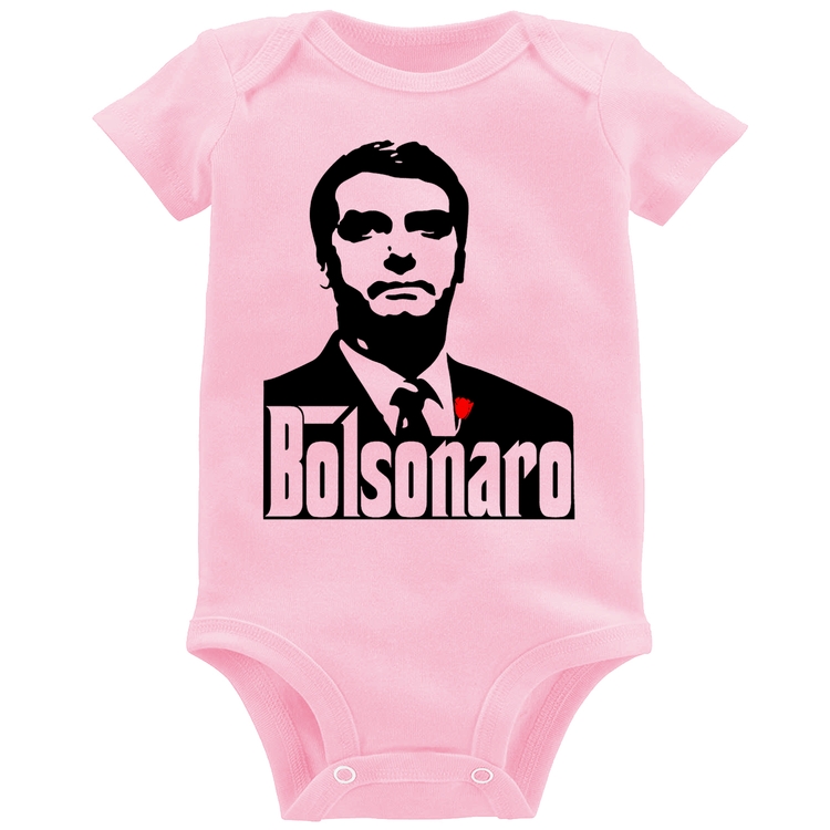 Body Bebê Bolsonaro O Poderoso Chefão - Rosa Bebê