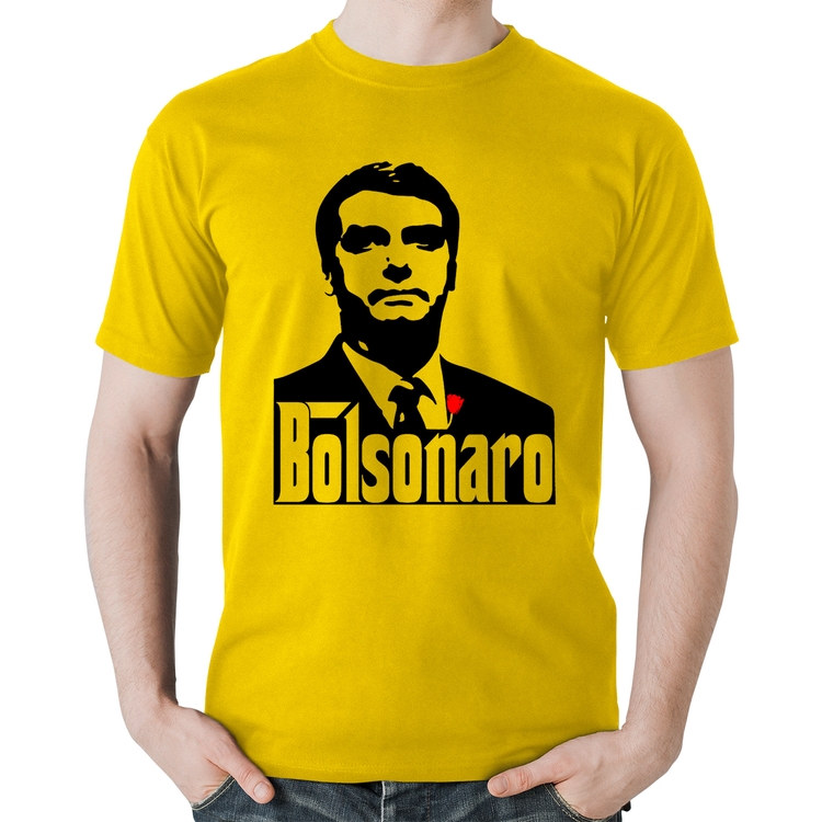 Camiseta Algodão Bolsonaro O Poderoso Chefão - Amarela