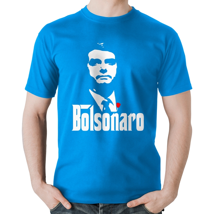 Camiseta Algodão Bolsonaro O Poderoso Chefão - Azul