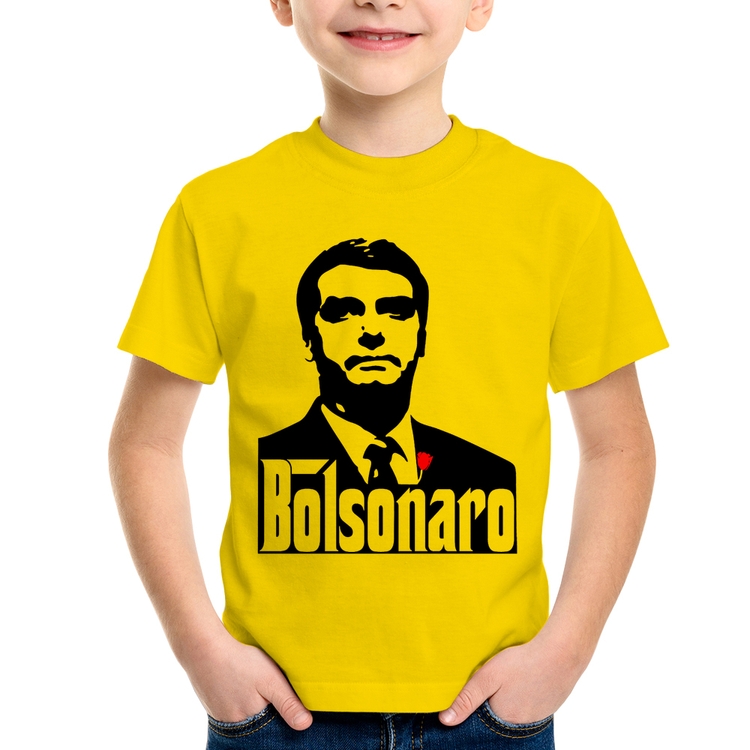 Camiseta Infantil Bolsonaro O Poderoso Chefão - Amarela