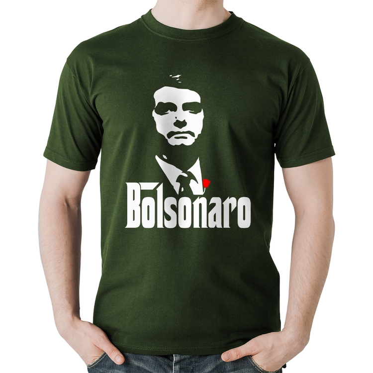 Camiseta Algodão Bolsonaro O Poderoso Chefão - Musgo