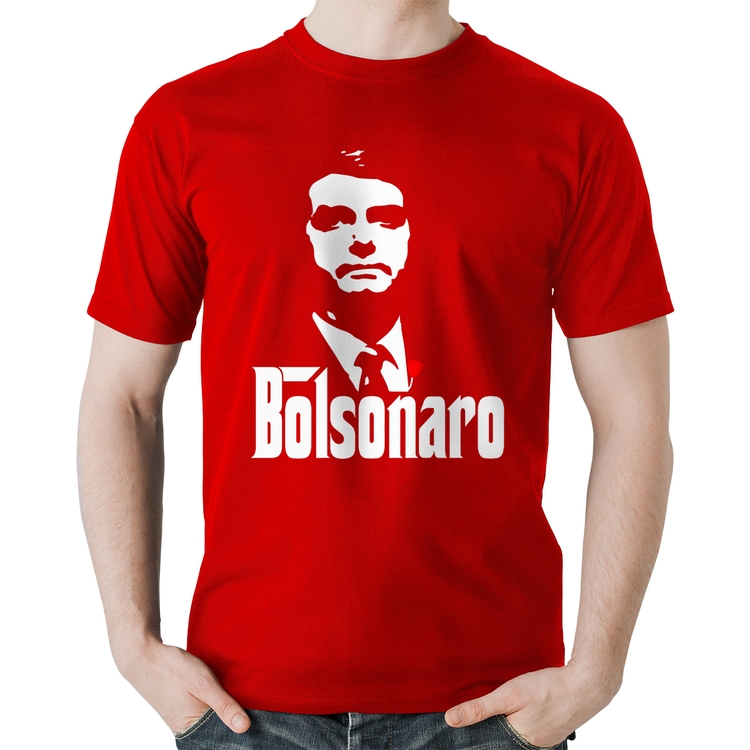 Camiseta Algodão Bolsonaro O Poderoso Chefão - Vermelha