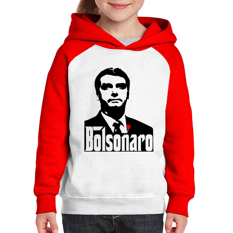 Moletom Infantil Bolsonaro O Poderoso Chefão - Branco/Vermelho