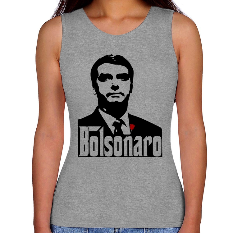 Regata Feminina Bolsonaro O Poderoso Chefão - Cinza