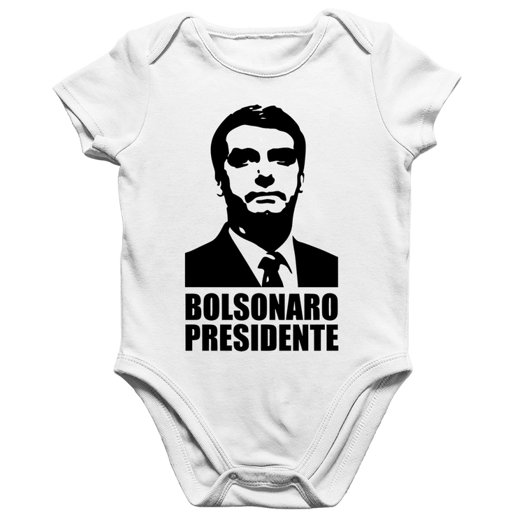 Body Bebê Algodão Bolsonaro Presidente - Branco