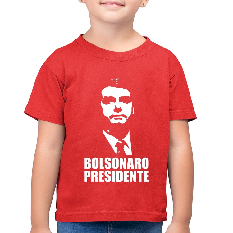 Camiseta Algodão Infantil Bolsonaro Presidente - Vermelha