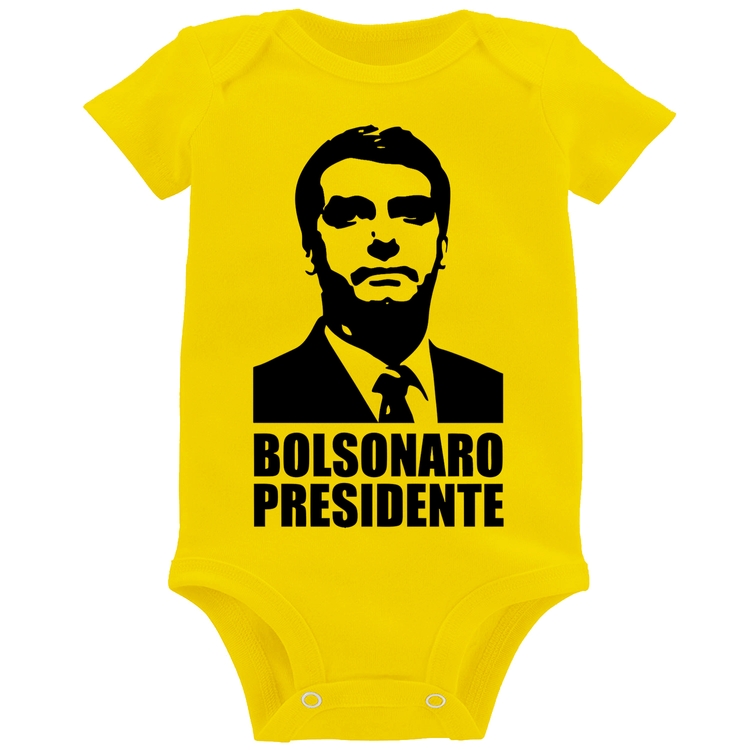 Body Bebê Bolsonaro Presidente - Amarelo