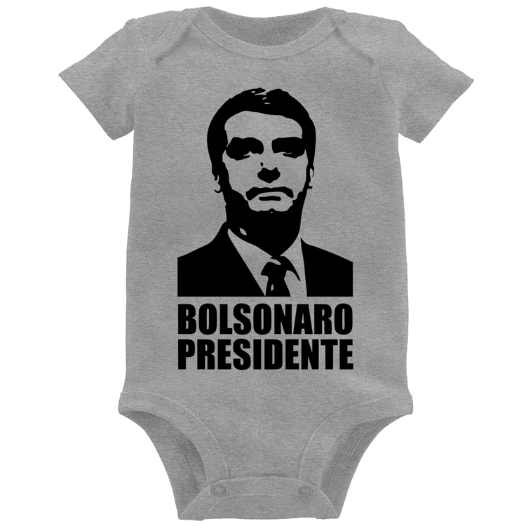 Body Bebê Bolsonaro Presidente - Cinza