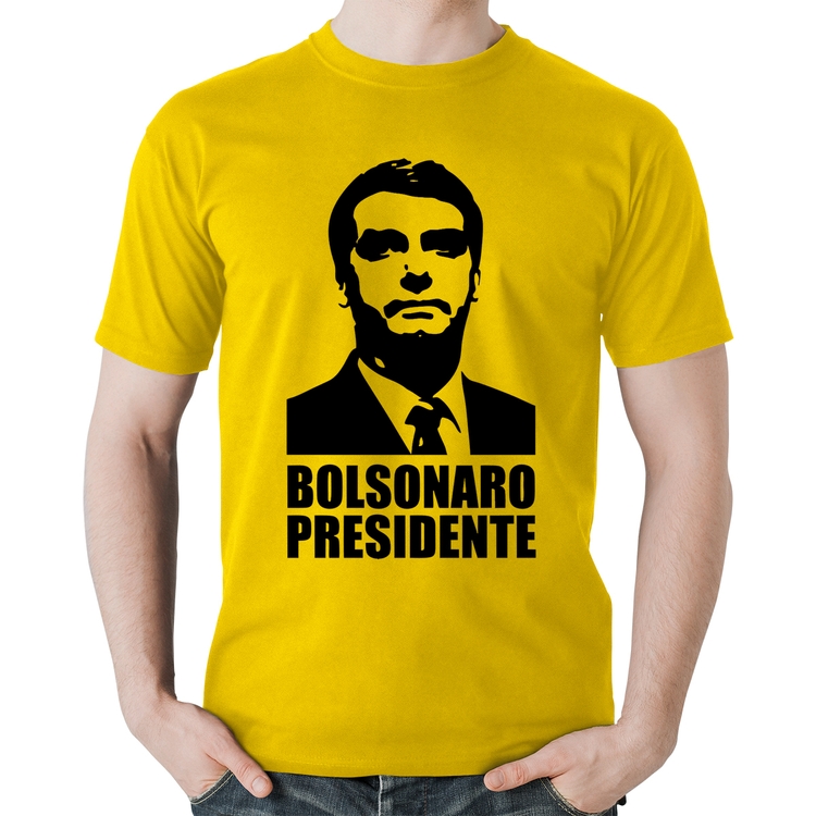 Camiseta Algodão Bolsonaro Presidente - Amarela