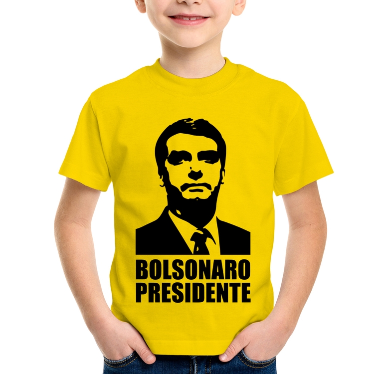 Camiseta Infantil Bolsonaro Presidente - Amarela