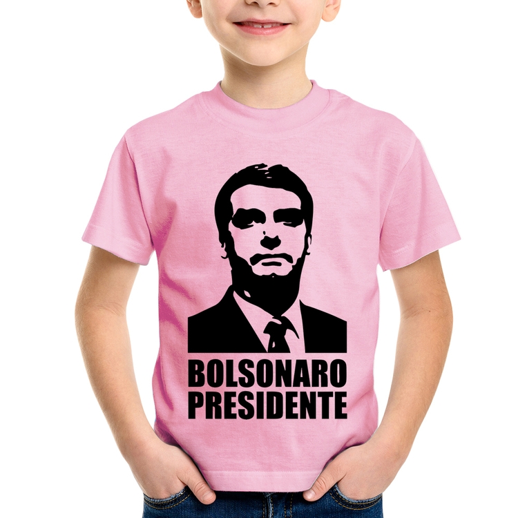 Camiseta Infantil Bolsonaro Presidente - Rosa Bebê