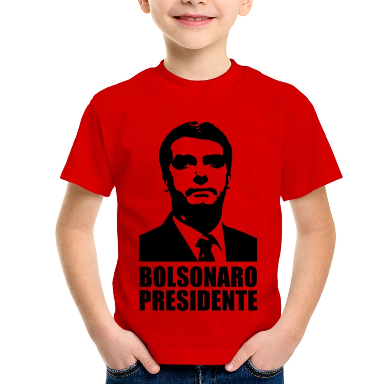 Camiseta Infantil Bolsonaro Presidente - Vermelha