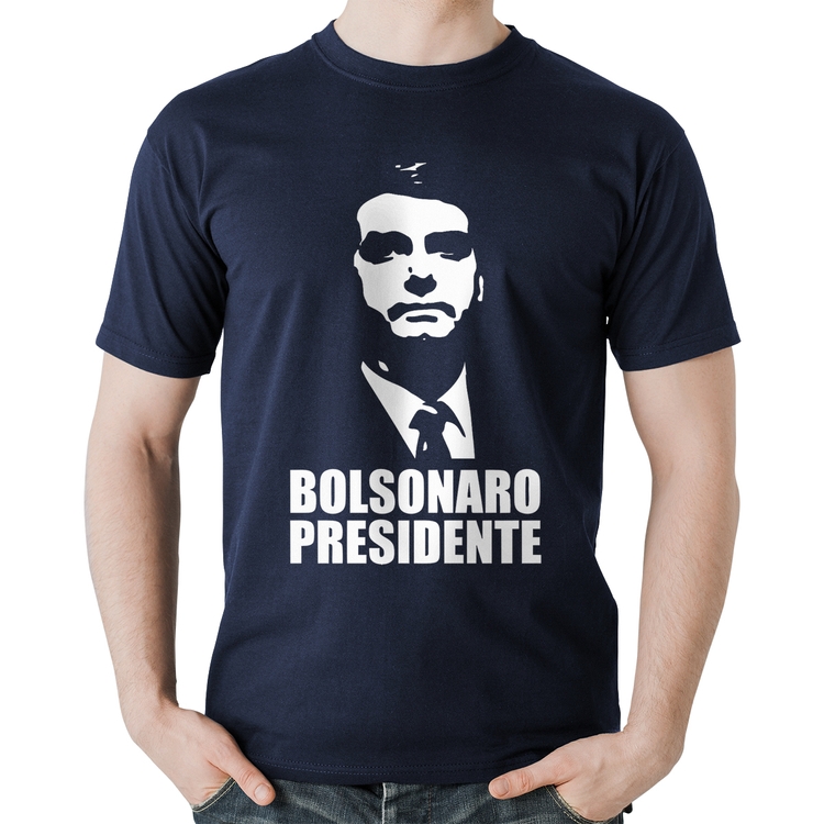 Camiseta Algodão Bolsonaro Presidente - Marinho