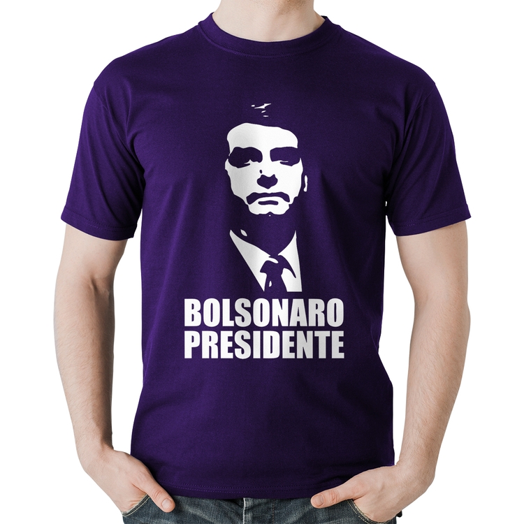 Camiseta Algodão Bolsonaro Presidente - Roxa
