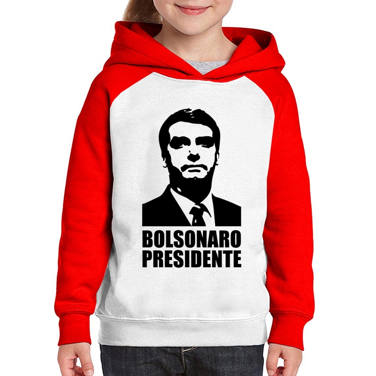 Moletom Infantil Bolsonaro Presidente - Branco/Vermelho