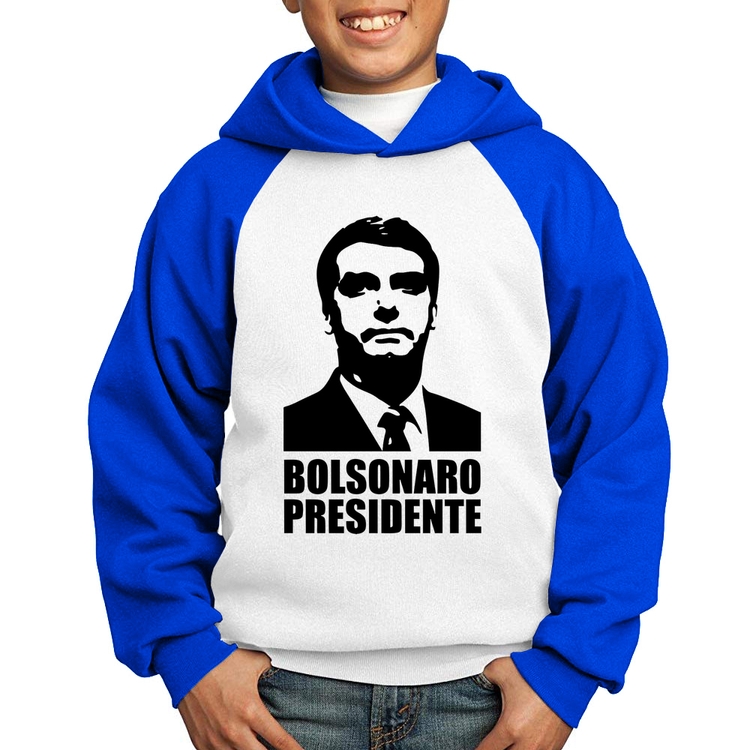 Moletom Infantil Bolsonaro Presidente - Branco/Azul