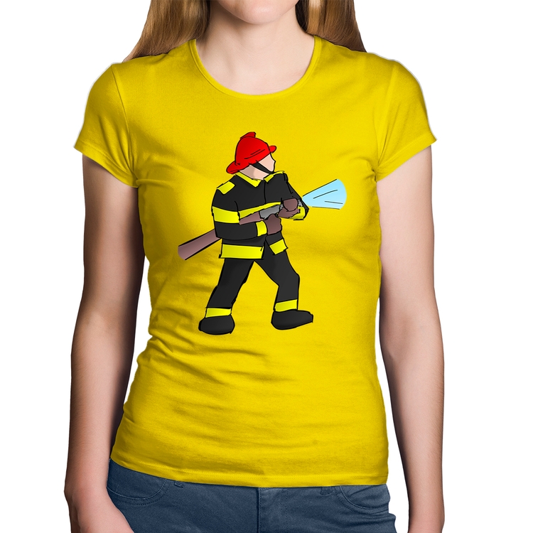 Baby Look Algodão Bombeiro - Amarela