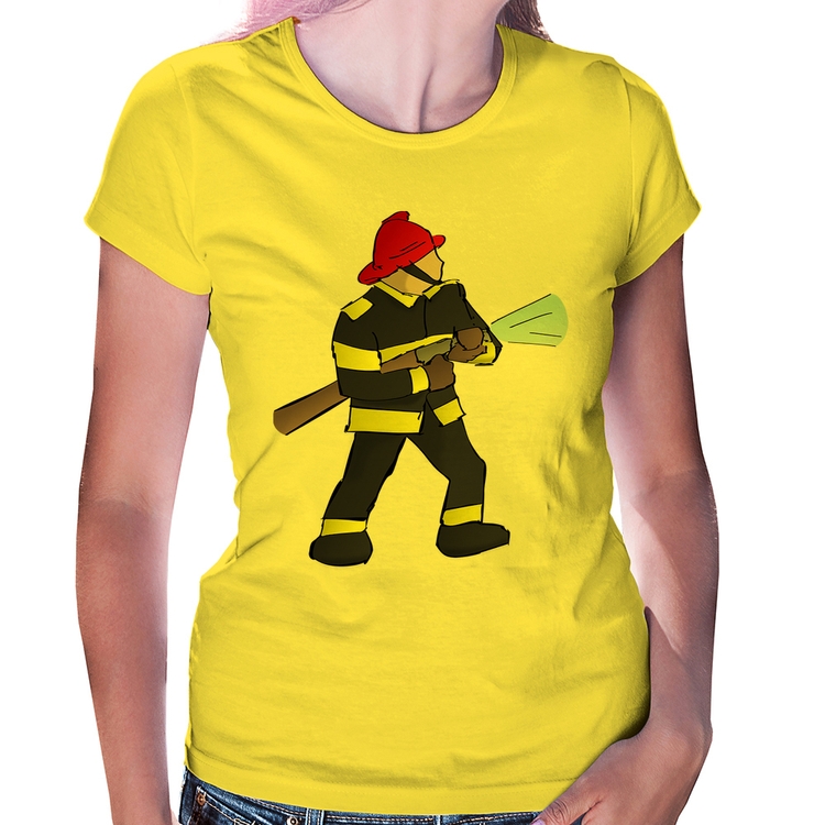 Baby Look Bombeiro - Amarela