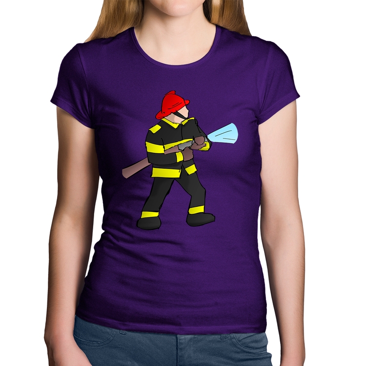 Baby Look Algodão Bombeiro - Roxa