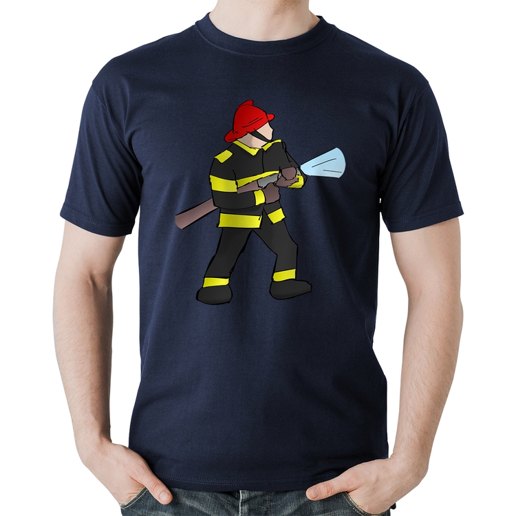 Camiseta Algodão Bombeiro - Marinho