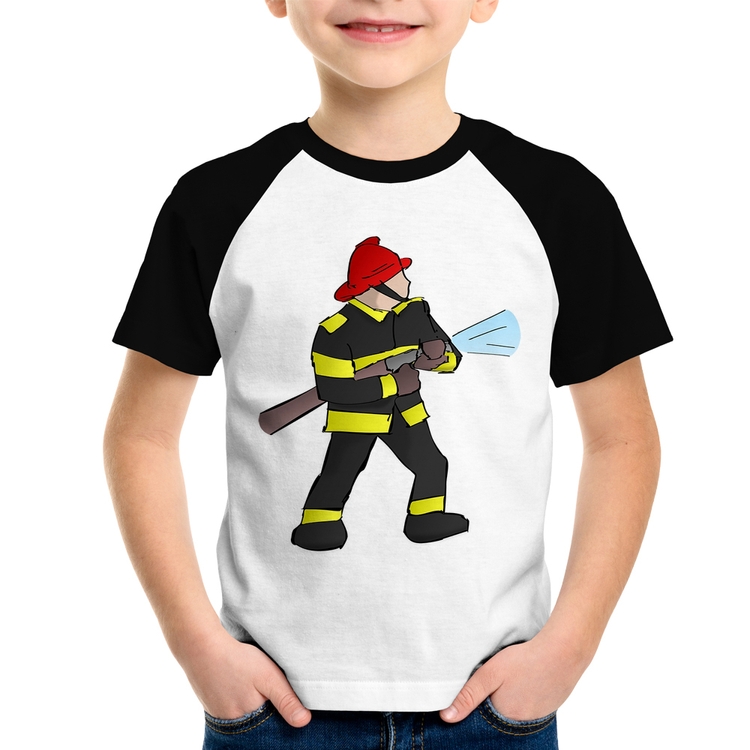 Camiseta Raglan Infantil Bombeiro