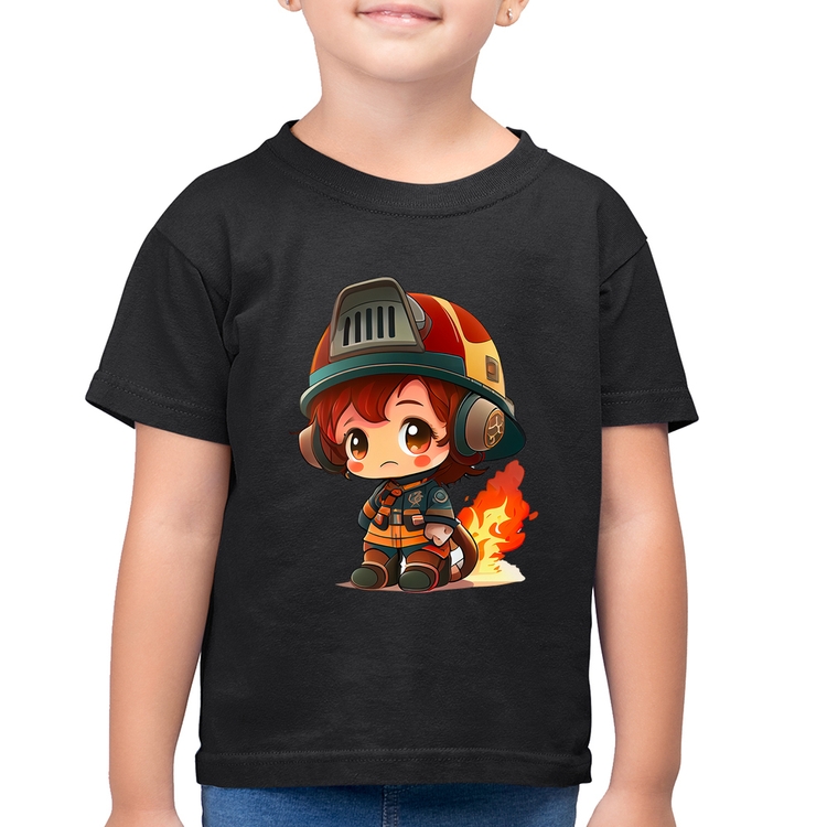 Camiseta Algodão Infantil Bombeiro Mirim