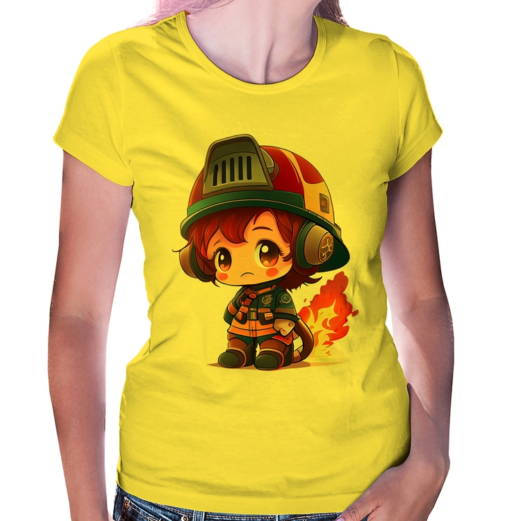 Baby Look Bombeiro Mirim - Amarela