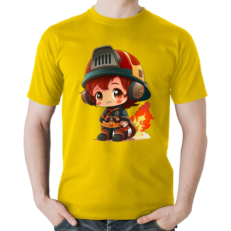 Camiseta Algodão Bombeiro Mirim - Amarela