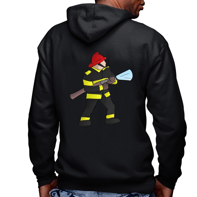 Blusa Moletom Bombeiro Masculina com Capuz e Zíper