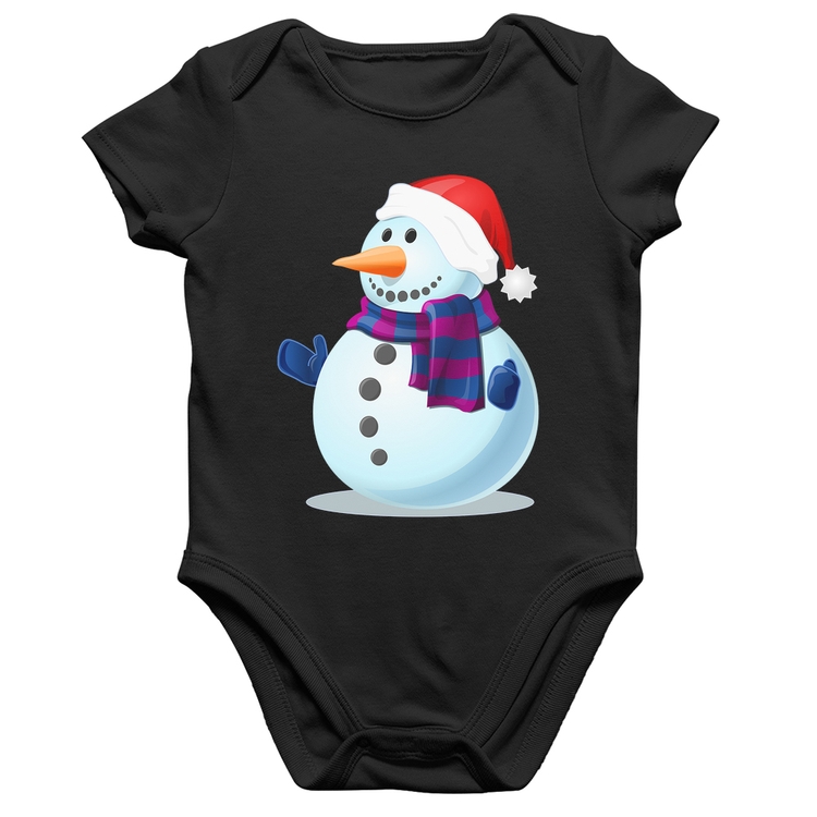 Body Bebê Algodão Boneco de neve