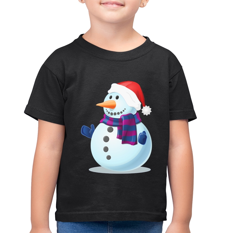 Camiseta Algodão Infantil Boneco de neve