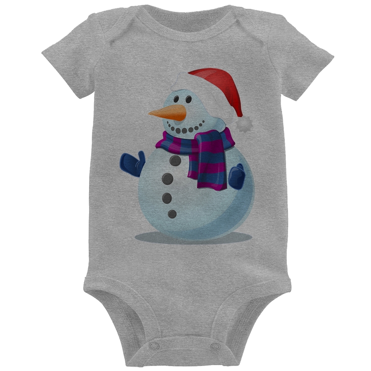 Body Bebê Boneco de neve - Cinza