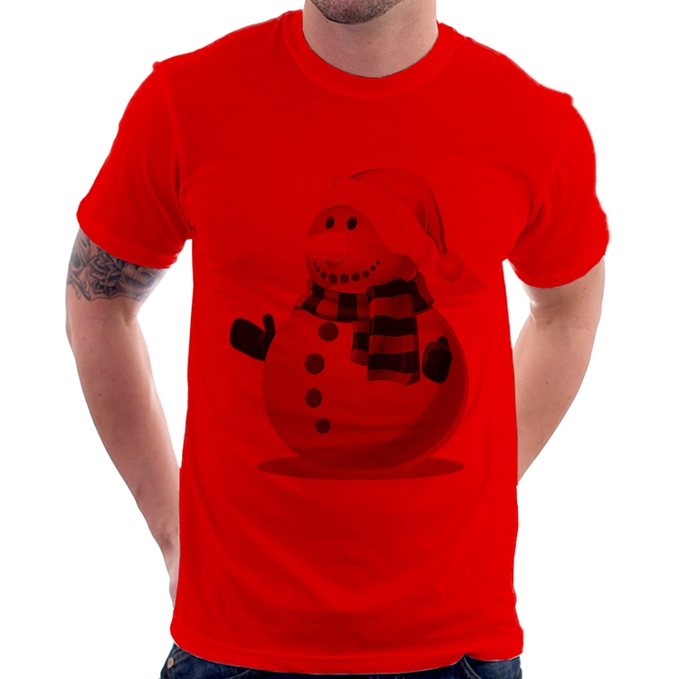 Camiseta Boneco de neve - Vermelha
