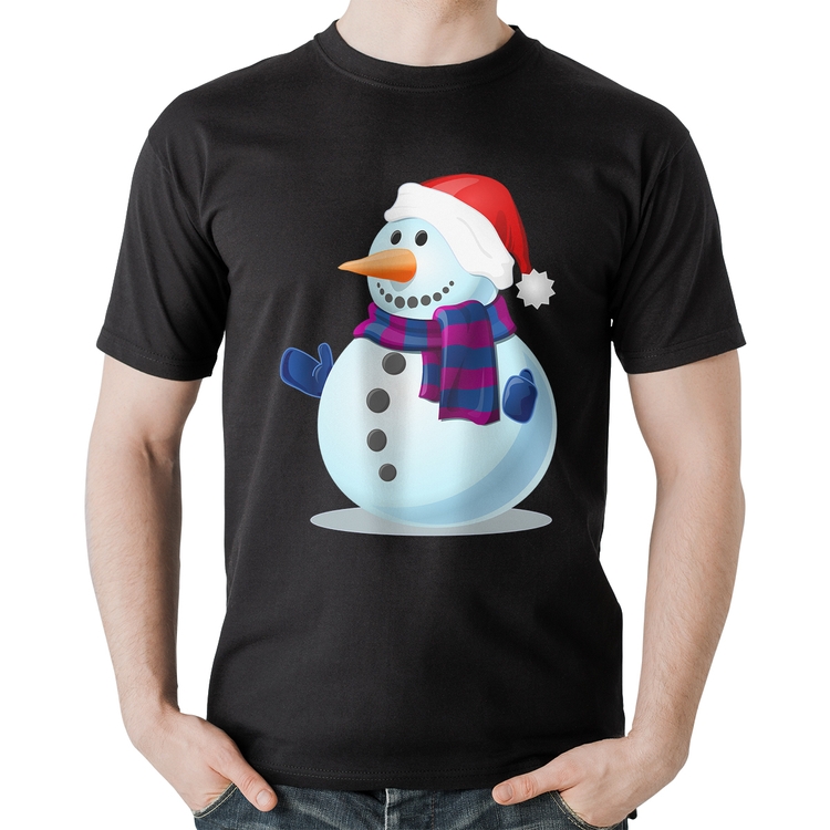 Camiseta Algodão Boneco de neve