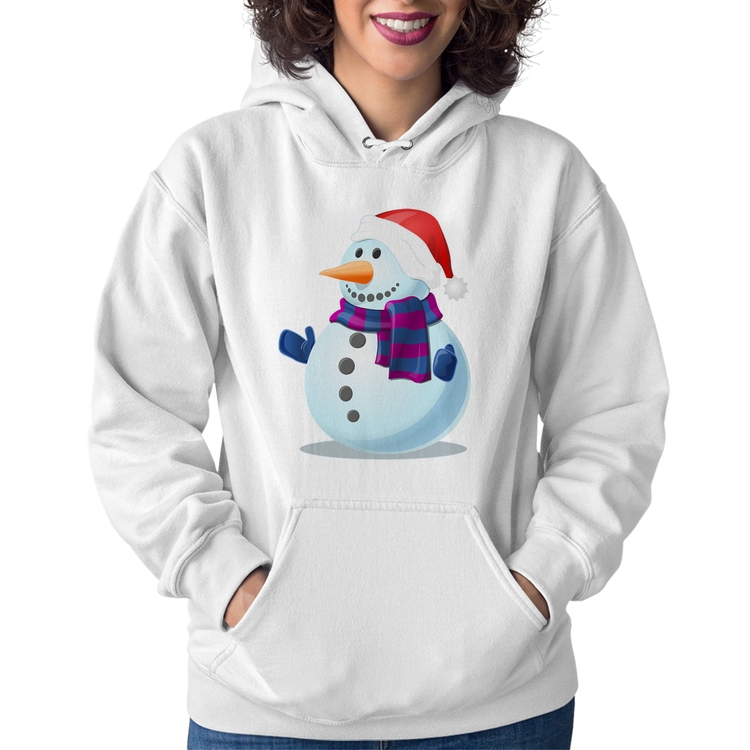 Moletom Feminino Boneco de neve - Branco