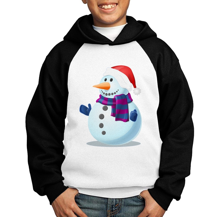 Moletom Infantil Boneco de neve - Branco/Preto