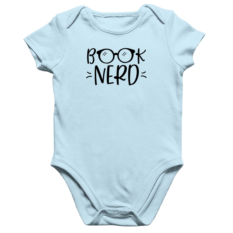 Body Bebê Algodão Book Nerd - Azul Bebê