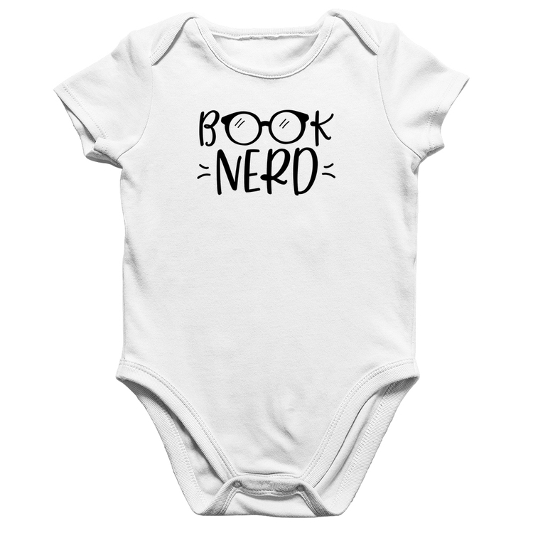Body Bebê Algodão Book Nerd - Branco