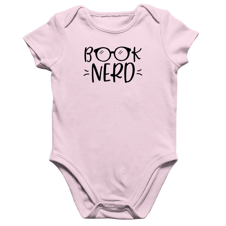 Body Bebê Algodão Book Nerd - Rosa Bebê
