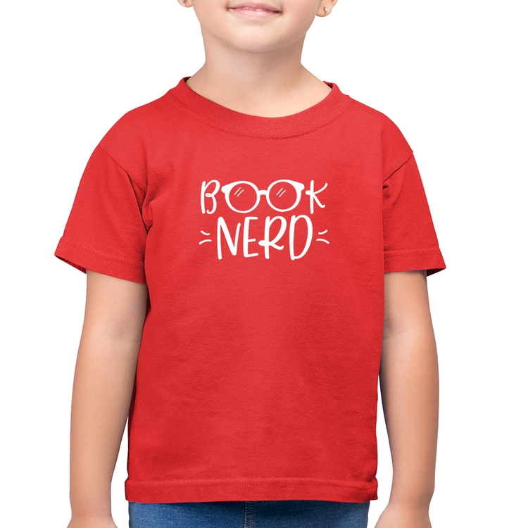 Camiseta Algodão Infantil Book Nerd - Vermelha