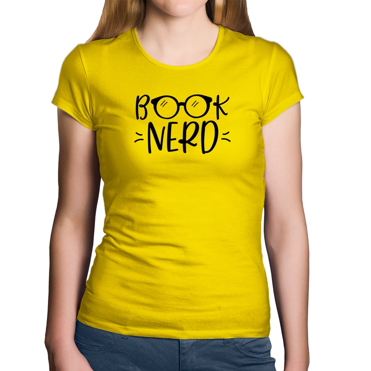Baby Look Algodão Book Nerd - Amarela