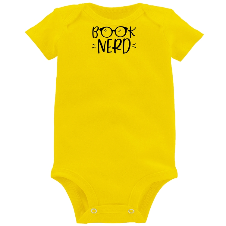 Body Bebê Book Nerd - Amarelo