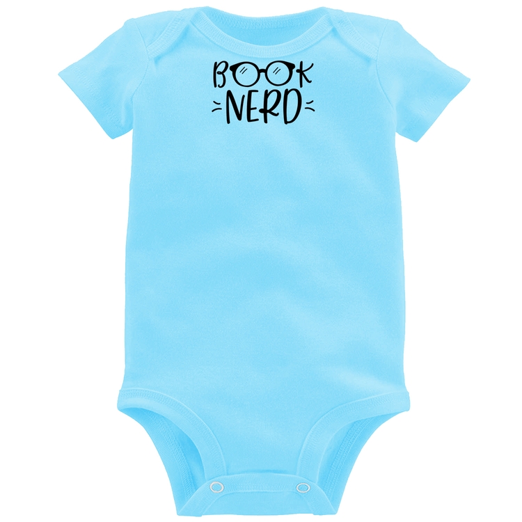 Body Bebê Book Nerd - Azul Bebê