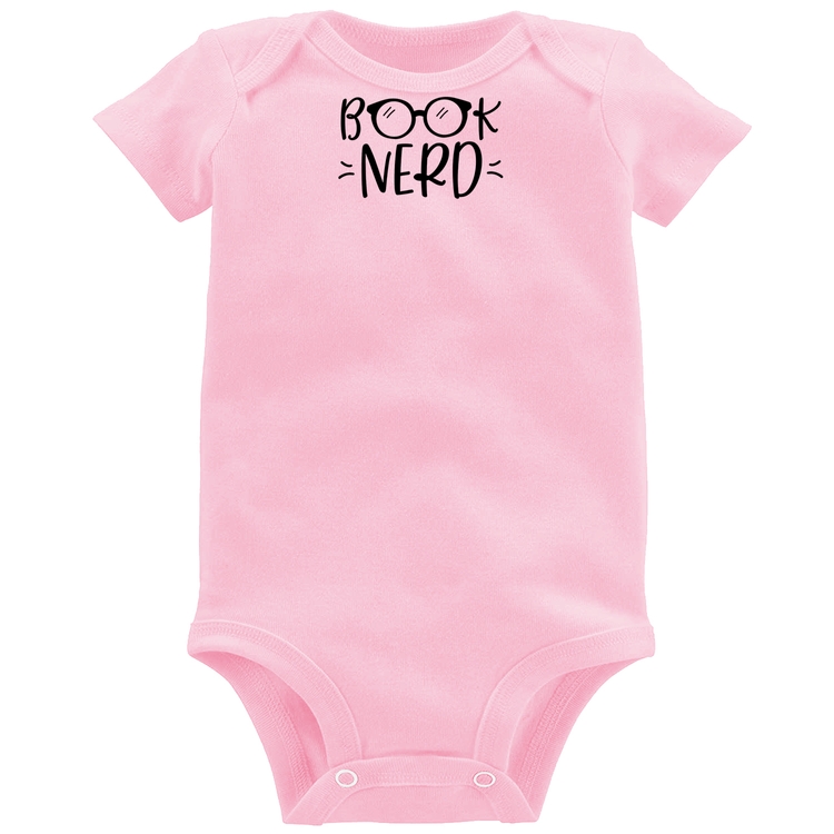 Body Bebê Book Nerd - Rosa Bebê