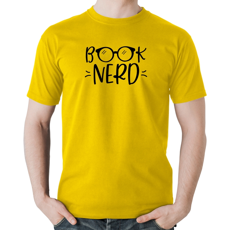 Camiseta Algodão Book Nerd - Amarela