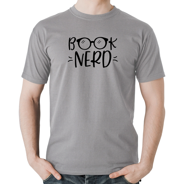 Camiseta Algodão Book Nerd - Cinza